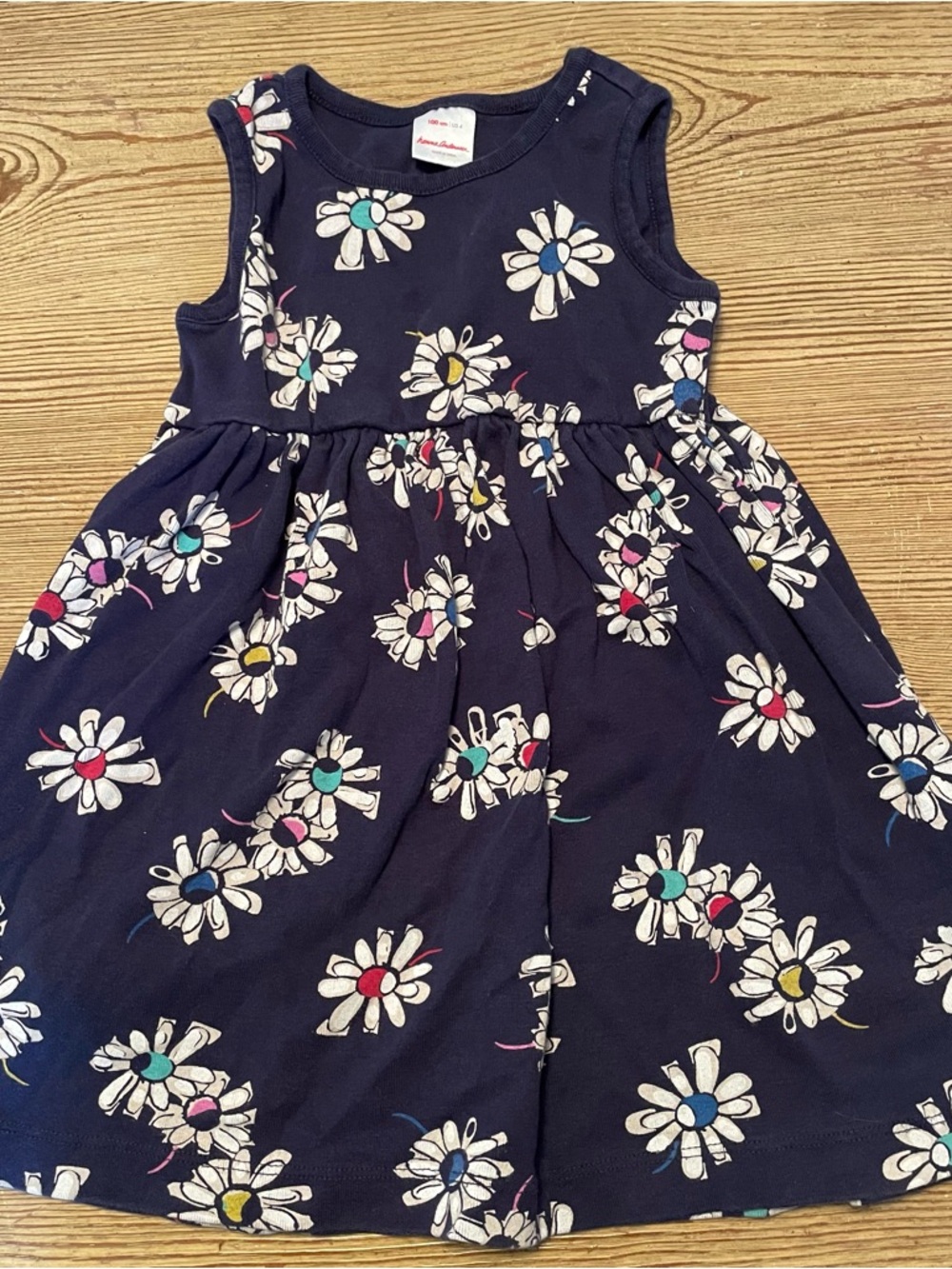 Hanna Andersson Sleeveless Playground Dress with Pockets Navy Floral Print
